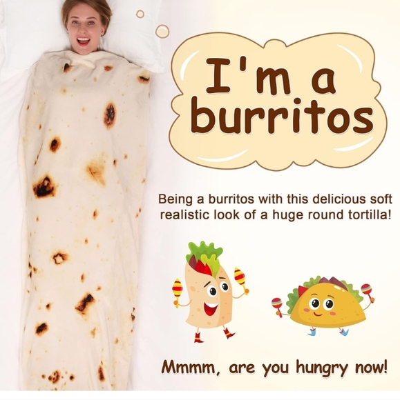 Mermaker Burritos Tortilla Throw Blanket - Picture 5 of 7